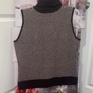 Rafaella Brown and Cream Knit Sweater vest